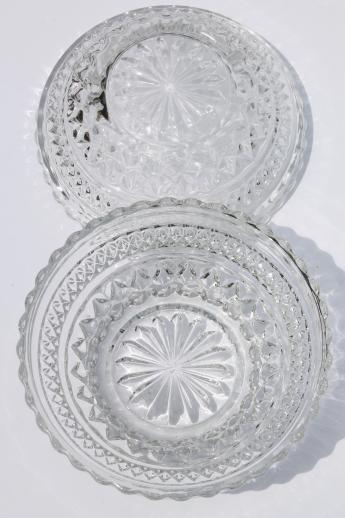 photo of Anchor Hocking Wexford waffle pattern glass, clear glass fruit bowls #4