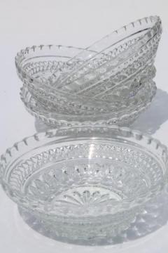 catalog photo of Anchor Hocking Wexford waffle pattern glass, clear glass fruit bowls