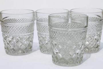 catalog photo of Anchor Hocking Wexford waffle pattern glass tumblers double old fashioned glasses