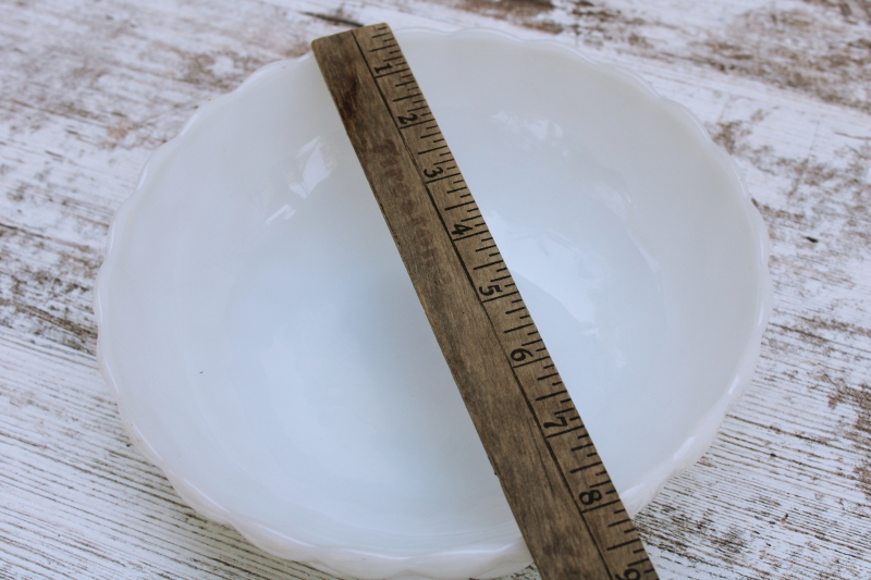 photo of Anchor Hocking bubble pattern milk glass snack bowl, mid century mod vintage #4