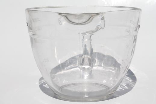 photo of Anchor Hocking microwave safe clear glass measuring pitcher, spouted batter bowl #5