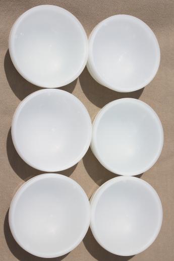 photo of Anchor Hocking milk glass custard cups, white glass oven ware ramekins set, tiny bowls w/ lids #2