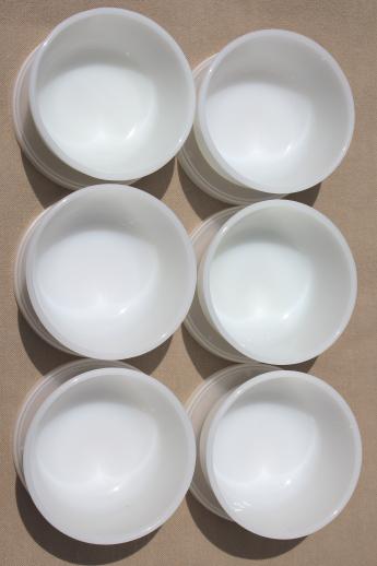 photo of Anchor Hocking milk glass custard cups, white glass oven ware ramekins set, tiny bowls w/ lids #3