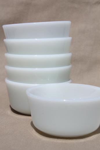 photo of Anchor Hocking milk glass custard cups, white glass oven ware set of ramekin bowls #1