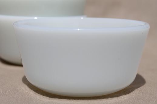 photo of Anchor Hocking milk glass custard cups, white glass oven ware set of ramekin bowls #2