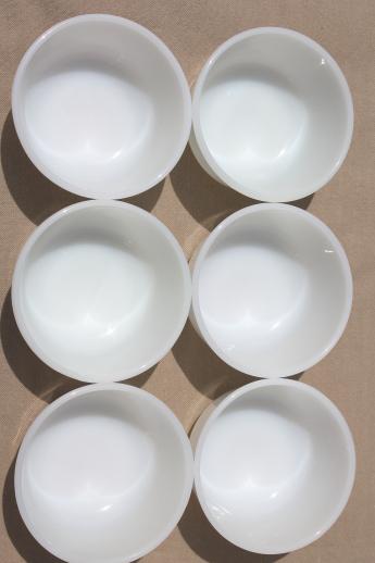 photo of Anchor Hocking milk glass custard cups, white glass oven ware set of ramekin bowls #3