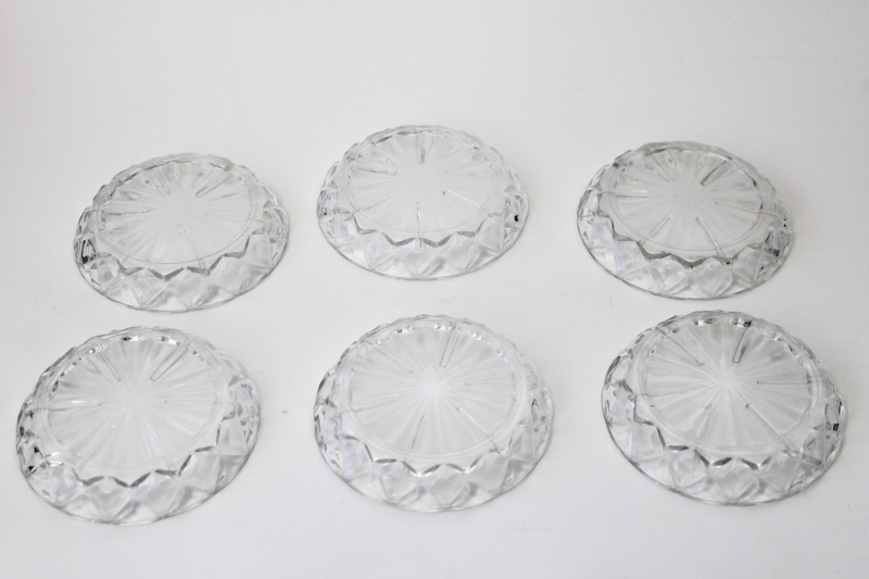 photo of Anchor Hocking pressed glass coasters set, crystal clear vintage glassware #3