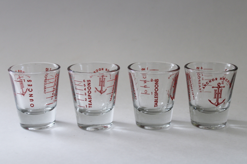 photo of Anchor Hocking shots or measuring glasses, new shot glasses set of four  #1