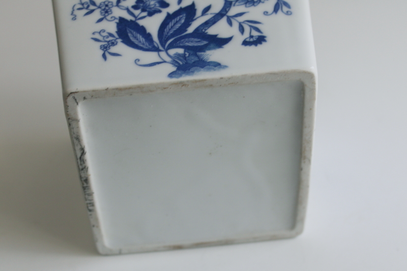 photo of Andrea by Sadek vintage blue and white porcelain bulb planter flower frog vase  #5