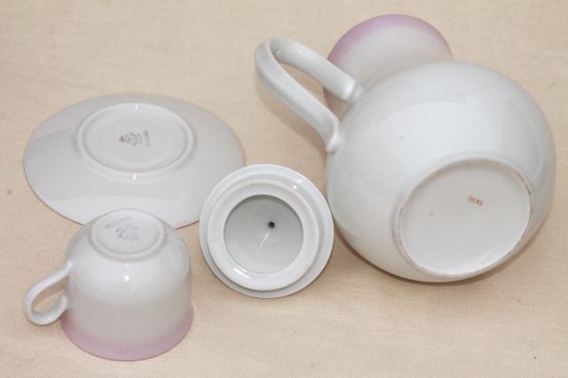 photo of Angelika pink ombre luster china coffee pot, cups & saucers set - Thun Czechoslovakia #3