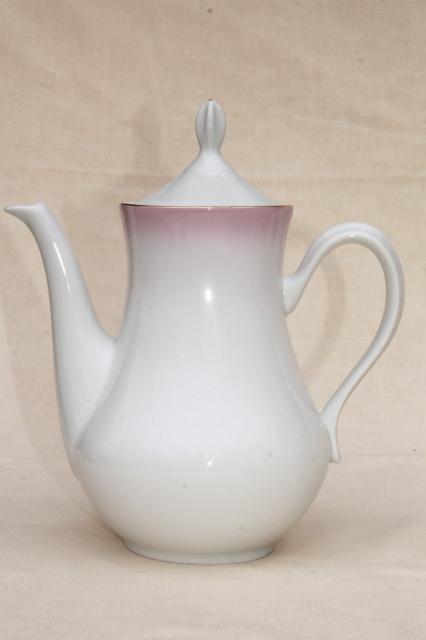 photo of Angelika pink ombre luster china coffee pot, cups & saucers set - Thun Czechoslovakia #8