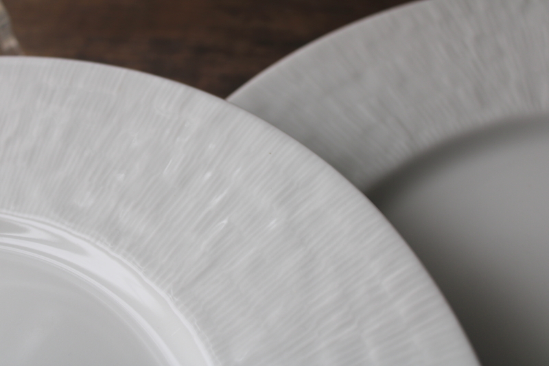 photo of Apicus Apilco France textured white porcelain charger dinner plates modern neutral dinnerware never used  #2