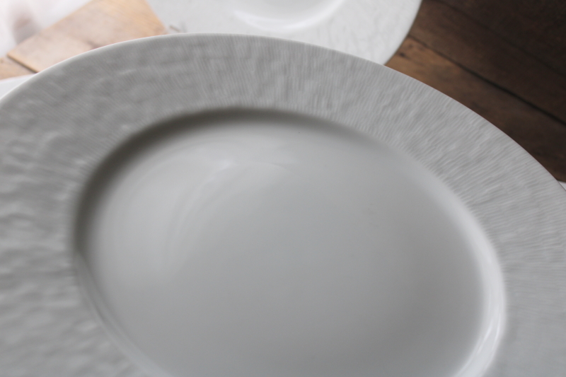 photo of Apicus Apilco France textured white porcelain charger dinner plates modern neutral dinnerware never used  #3