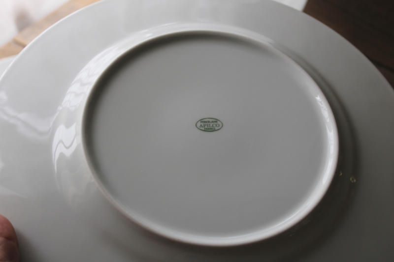 photo of Apicus Apilco France textured white porcelain charger dinner plates modern neutral dinnerware never used  #4