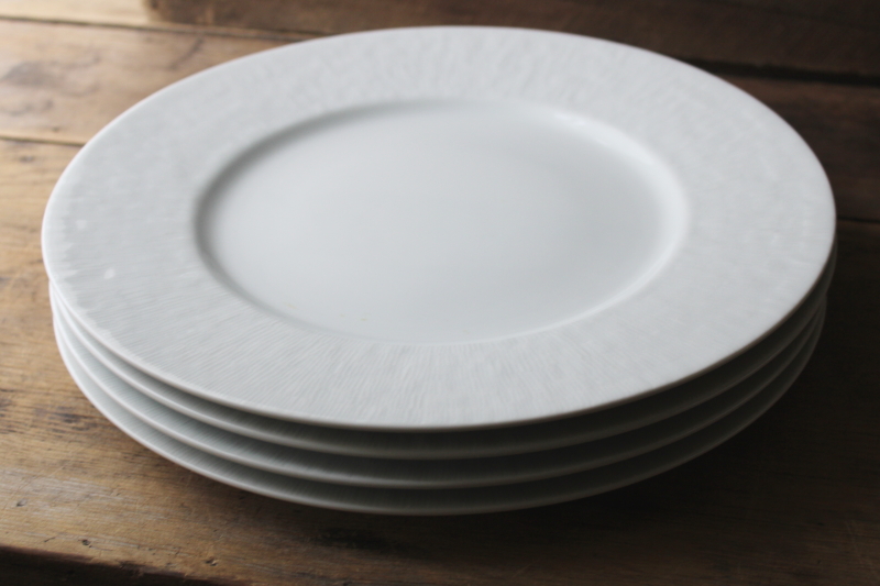 photo of Apicus Apilco France textured white porcelain charger dinner plates modern neutral dinnerware never used  #6