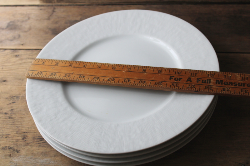 photo of Apicus Apilco France textured white porcelain charger dinner plates modern neutral dinnerware never used  #7