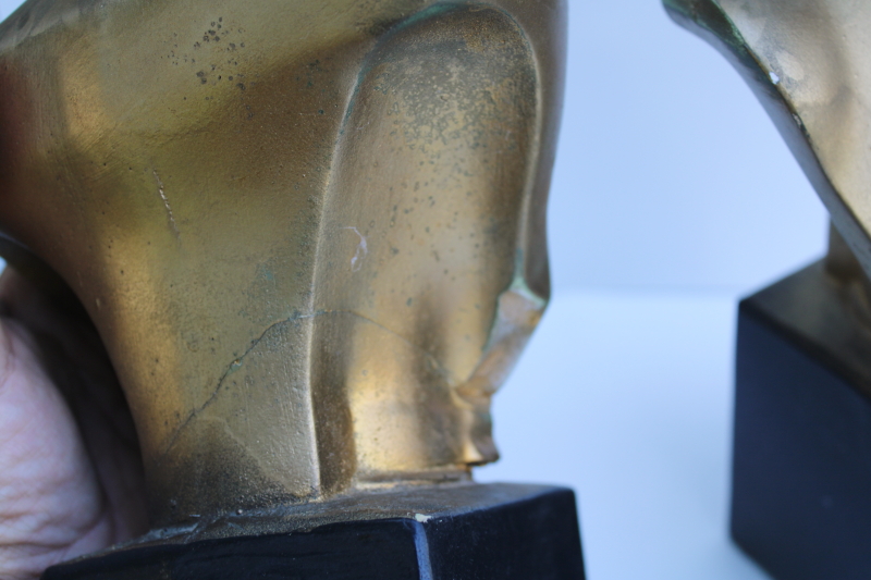 photo of Apollo or Hermes and Artemis - Diana, classical statuary pair of plaster chalkware busts  #3