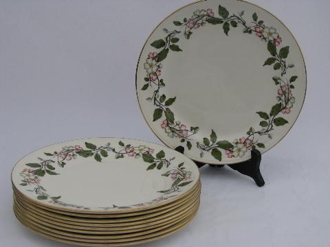 photo of Apple Blossom vintage Homer Laughlin Eggshell Georgian, 10 dinner plates #1