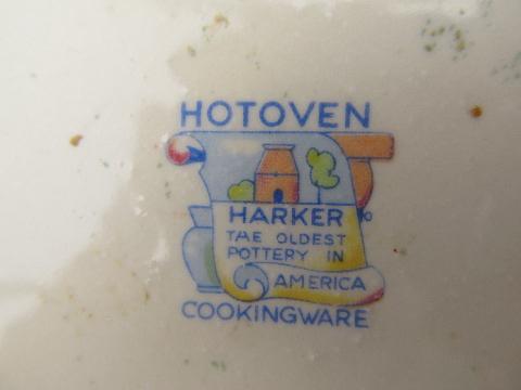 photo of Apple & Pear vintage Harker Hotoven teapot, fruit pattern pottery #4