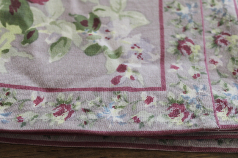 photo of April Cornell print cotton placemats set, lavender, plum, green floral #6