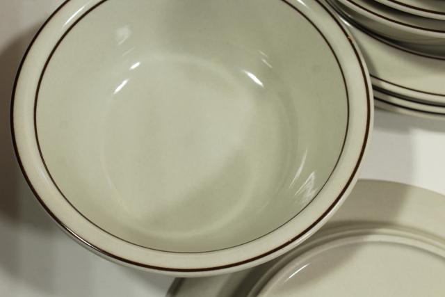 photo of Arabia Finland stoneware pottery, Fennica pattern bowls & plates, vintage dinnerware #6