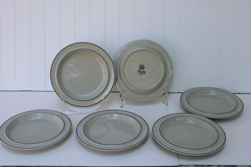 photo of Arabia Finland stoneware pottery, Fennica pattern salad plates, vintage dinnerware #1