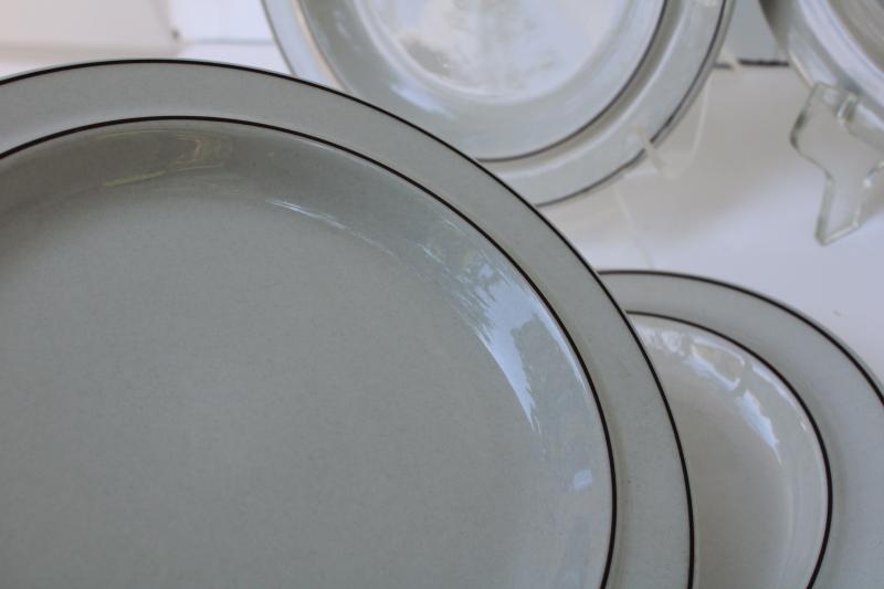photo of Arabia Finland stoneware pottery, Fennica pattern salad plates, vintage dinnerware #4