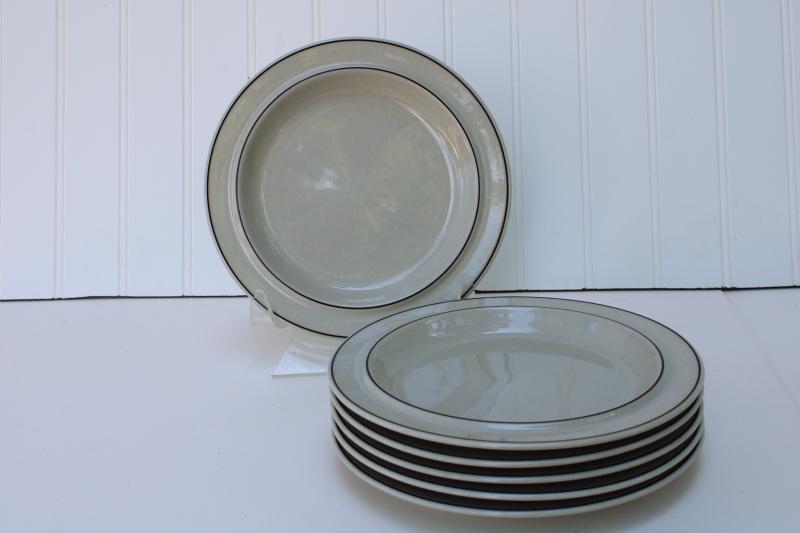 photo of Arabia Finland stoneware pottery, Fennica pattern salad plates, vintage dinnerware #5