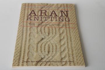 catalog photo of Aran Knitting fisherman knits cables bobbles stitches illustrated & charted w/ written pattern directions 