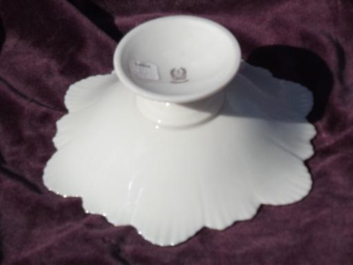 photo of Arbor embossed leaf Lenox china compote candy dish, ivory w/ gold #4