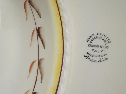 photo of Arcadia Vernon Kilns pottery, vintage Vernonware Califonia pottery dishes #7