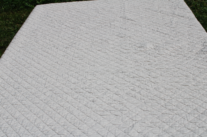 photo of Arch quilts vintage cotton patchwork quilt, mint green, sage tan, coral & pink prints #5