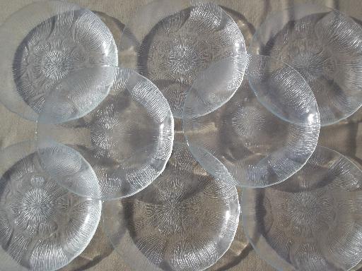 photo of Arcoroc Fleur french kitchen glass dishes, clear glass flower plates & bowls #2