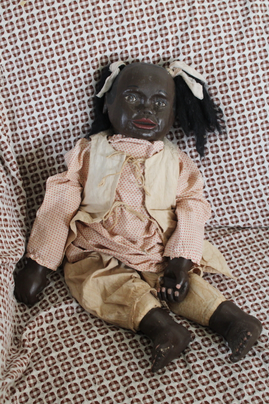 photo of Arnett's Country Store signed numbered dolls Joshua and Jessie, vintage Black Americana boy & girl  #3