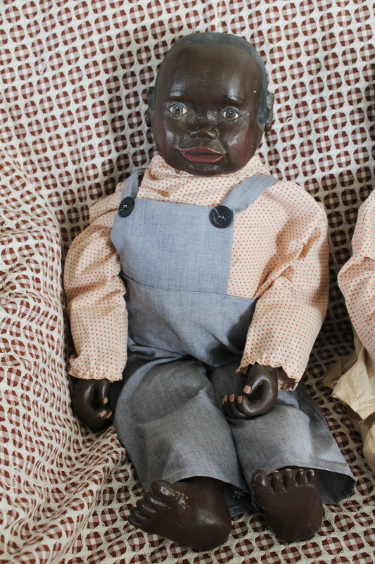 photo of Arnett's Country Store signed numbered dolls Joshua and Jessie, vintage Black Americana boy & girl  #10