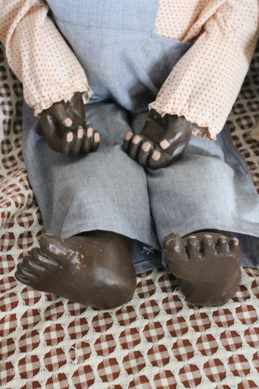 photo of Arnett's Country Store signed numbered dolls Joshua and Jessie, vintage Black Americana boy & girl  #12