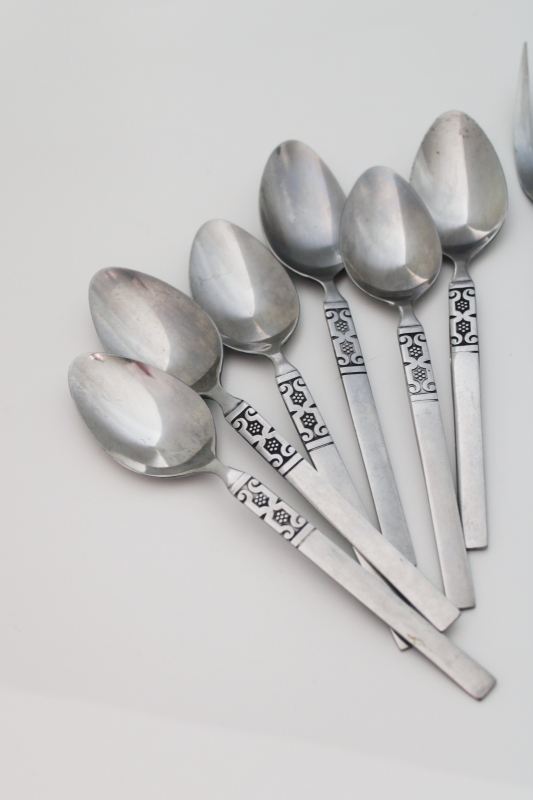 photo of Artistic pattern vintage Northland stainless flatware, 70s Scandi mod style #4