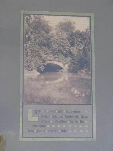 photo of Arts & Crafts antique sepia tone motto print, original period vintage wood frame #2