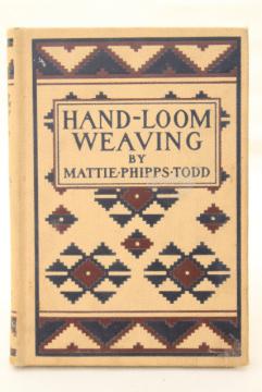 catalog photo of Arts & Crafts hand loom weaving, Indian rug  techniques early 1900s vintage book