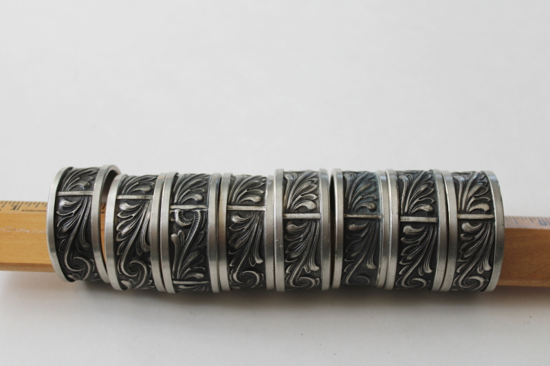 photo of Astri Holthe Norway vintage Norsk Tinn pewter napkin rings set of 8  #2