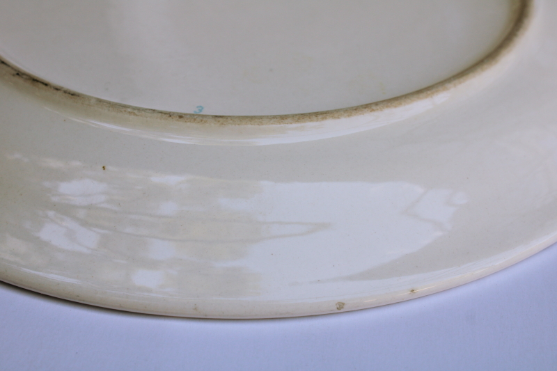 photo of Athena creamy white ironstone dinner plates w/ embossed laurel band border, American Atelier China  #6