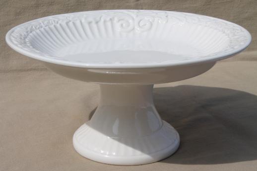 photo of Athena ironstone American Atelier cake stand or compote pedestal bowl #1