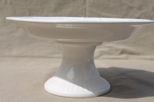 photo of Athena ironstone American Atelier cake stand or compote pedestal bowl #3