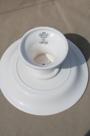 photo of Athena ironstone American Atelier cake stand or compote pedestal bowl #5