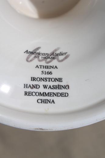 photo of Athena ironstone American Atelier cake stand or compote pedestal bowl #6