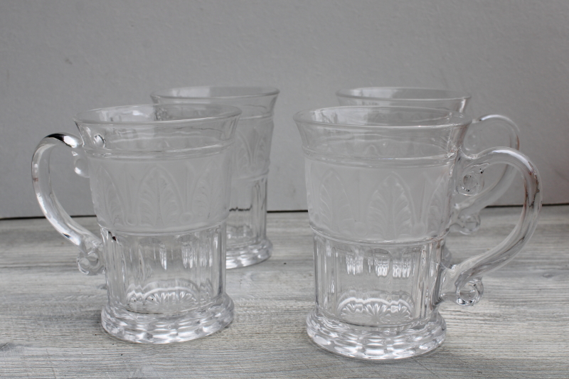 photo of Athens frosted band glass mugs, large soda fountain style glasses Crystal Clear Industries #1