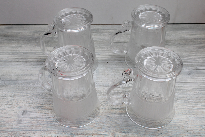 photo of Athens frosted band glass mugs, large soda fountain style glasses Crystal Clear Industries #3