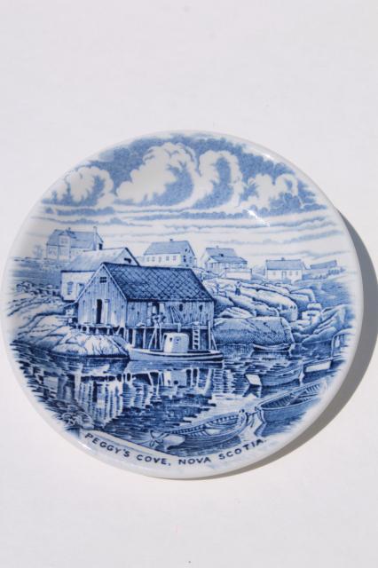 photo of Atlantic Canada scenes transferware china mini plates, Wood & Sons Staffordshire #3