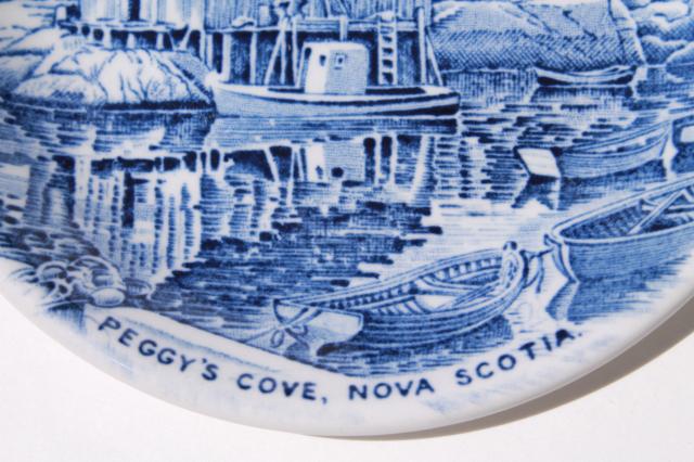 photo of Atlantic Canada scenes transferware china mini plates, Wood & Sons Staffordshire #4