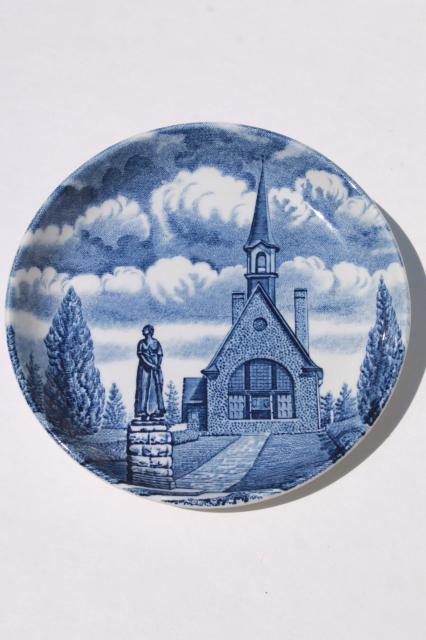 photo of Atlantic Canada scenes transferware china mini plates, Wood & Sons Staffordshire #9